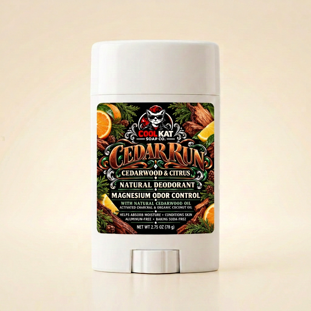 Cedar Run Natural Deodorant – Aluminum Free Odor Protection - Cool Kat Soap Co.
