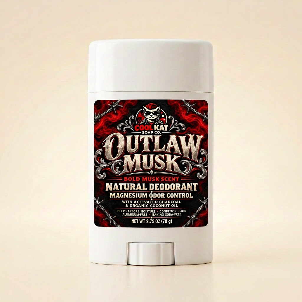 Outlaw Musk Natural Deodorant – Aluminum Free Odor Defense - Cool Kat Soap Co.