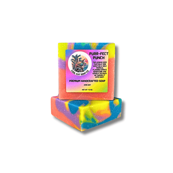 Natural handmade soap with a fruit punch fragrance 