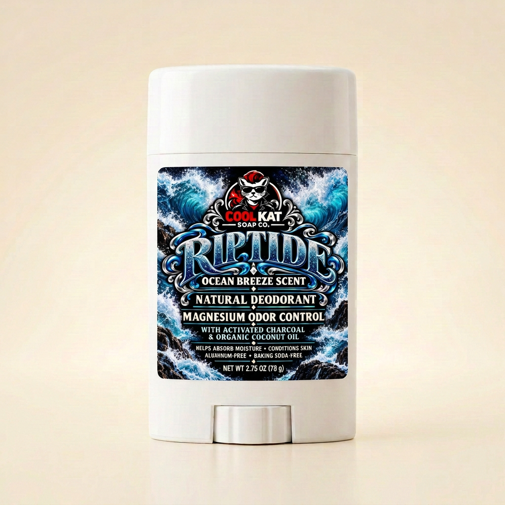 Riptide Natural Deodorant – Aluminum Free Ocean Fresh Protection - Cool Kat Soap Co.